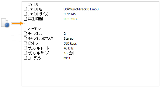 編集領域 - ファイル情報